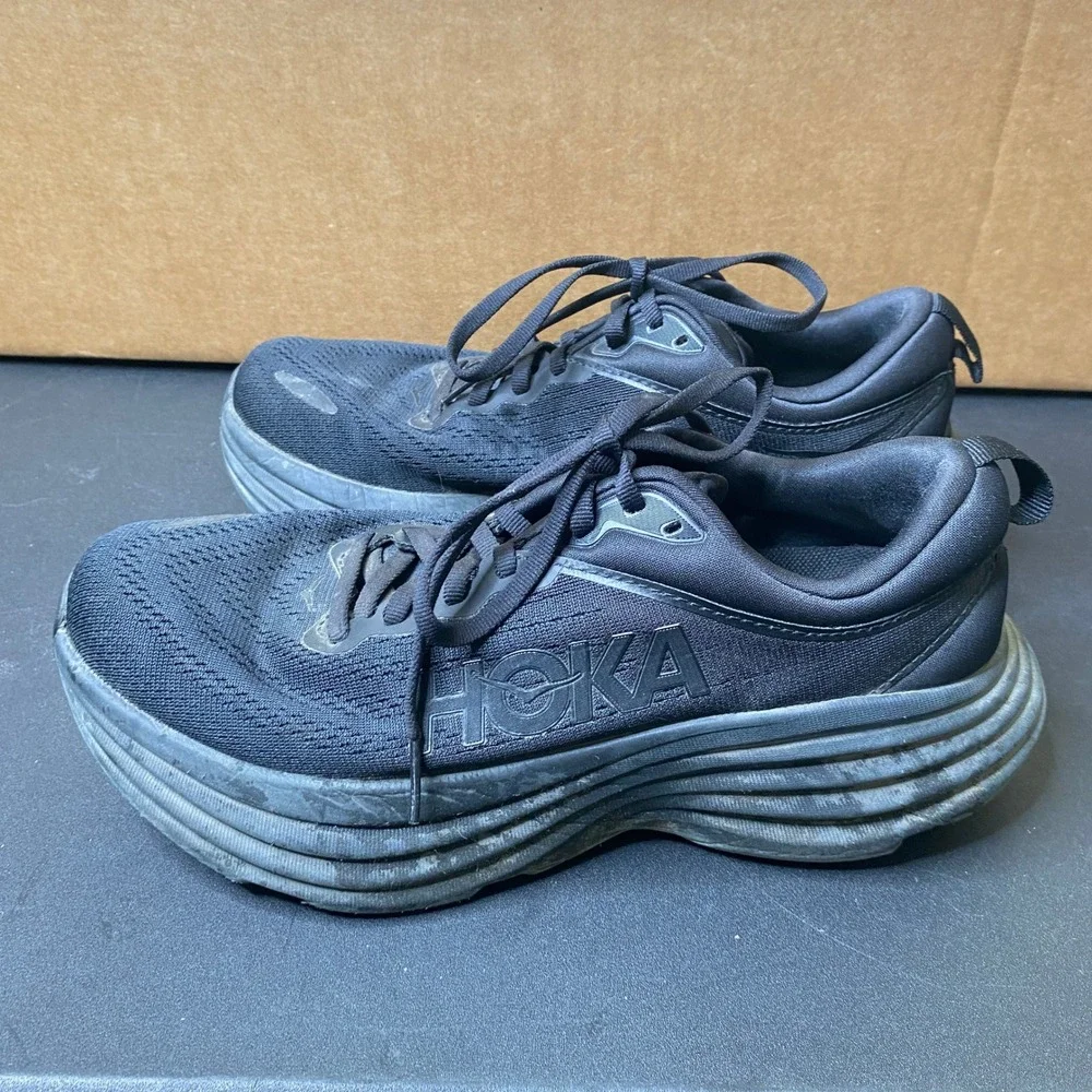 Hoka Bondi 8 Womens 7B Black Running Shoes Sneakers 1127952 BBLC